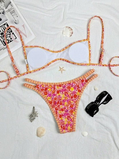 Velira Atvira Nugarinė Seksuali Dviejų Dalių Bikini Maudymosi Kostiumėlis