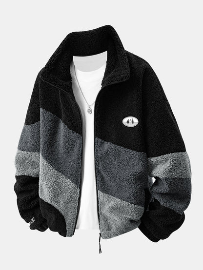 Velira Coats & Jackets juoda / S Spalvų Bloko Teddy Zip-Up Striukė