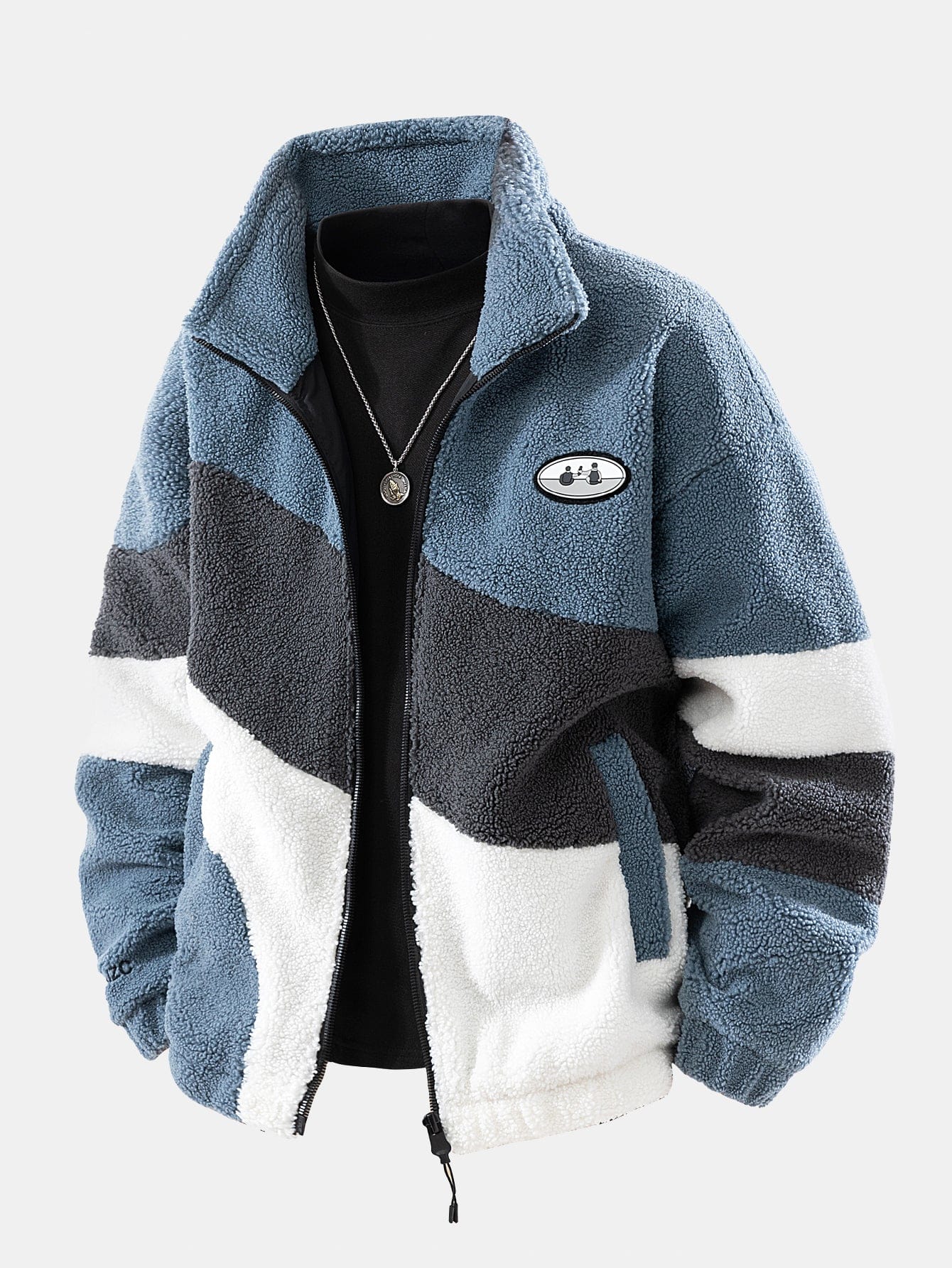 Velira Coats & Jackets mėlyna / S Spalvų Bloko Teddy Zip-Up Striukė