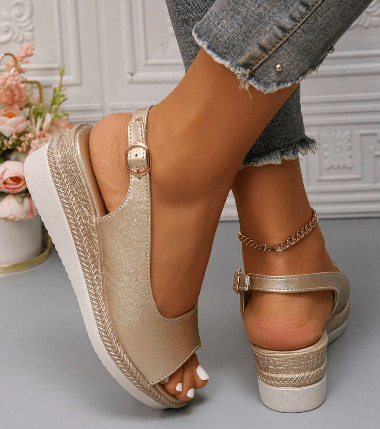 Velmora Sandały Damskie Na Koturnie Slingback – Sandały Letnie - Pootivo