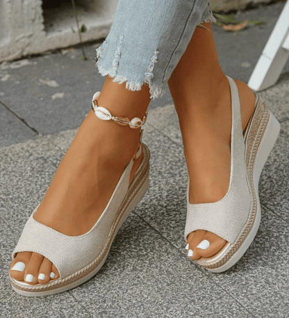Velmora Sandały Damskie Na Koturnie Slingback – Sandały Letnie - Pootivo