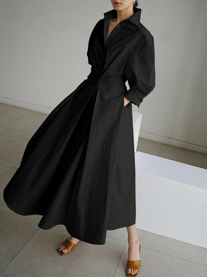 Mabel - Tailored Flared Silhouette Long Dress