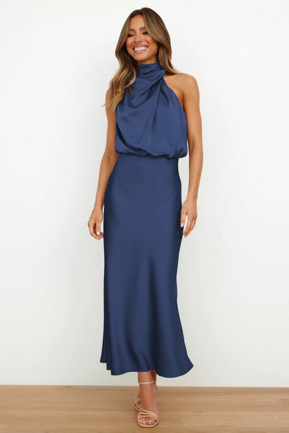 Aukje - Elegante Vestido Largo Sin Mangas De Satén
