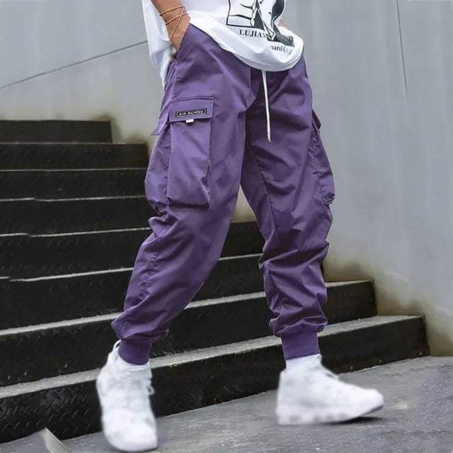 Versatile Cargo Trousers for Men - Jens-Purple-M-Nora Luxe