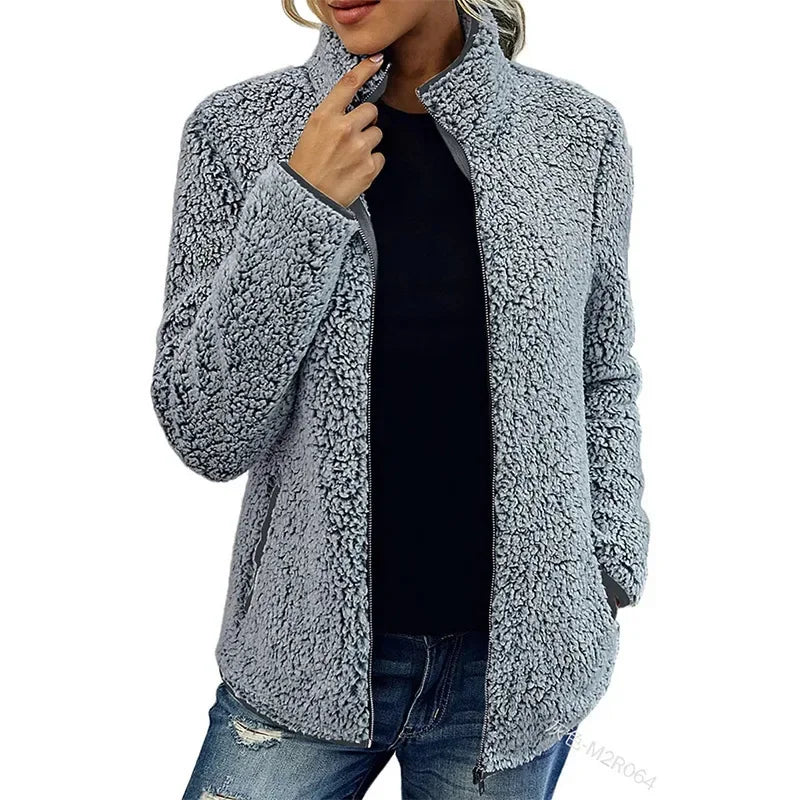 Kristal Veste Polaire Femme pour l’Hiver – Manteau chaud et léger à fermeture éclair avec style casual moderne