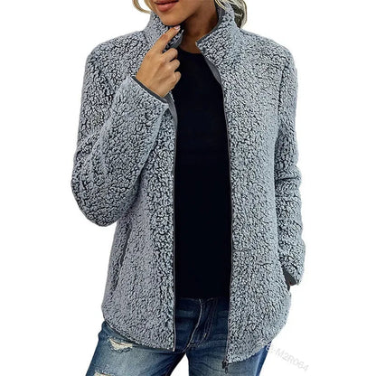 Kristal Veste Polaire Femme pour l’Hiver – Manteau chaud et léger à fermeture éclair avec style casual moderne