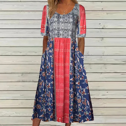 Victoria | Damen Leichtes Feminines Midikleid Boho Sommer