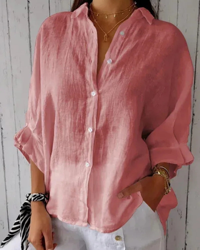 Vielseitige Damen Bluse mit Knopfleiste | Langarm