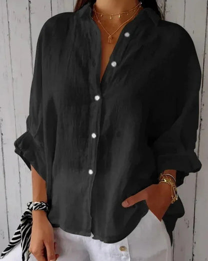 Vielseitige Damen Bluse mit Knopfleiste | Langarm