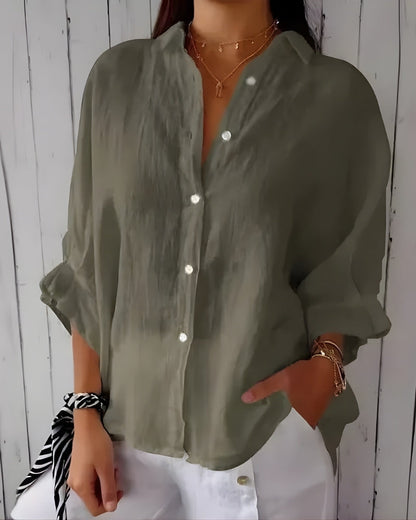 Vielseitige Damen Bluse mit Knopfleiste | Langarm