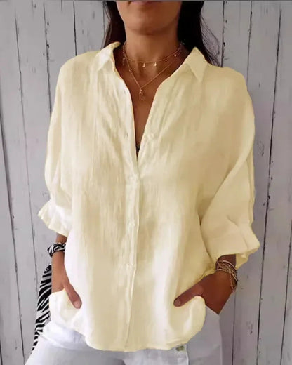 Vielseitige Damen Bluse mit Knopfleiste | Langarm