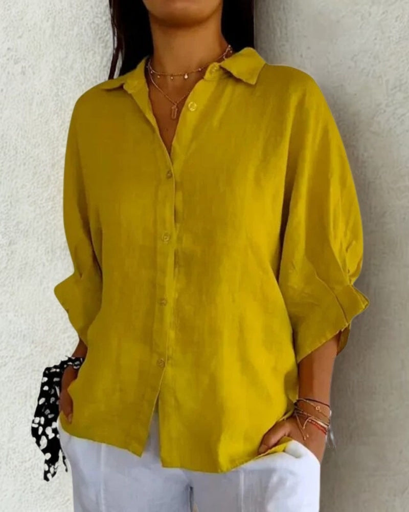 Vielseitige Damen Bluse mit Knopfleiste | Langarm