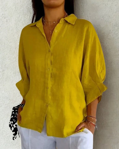Vielseitige Damen Bluse mit Knopfleiste | Langarm