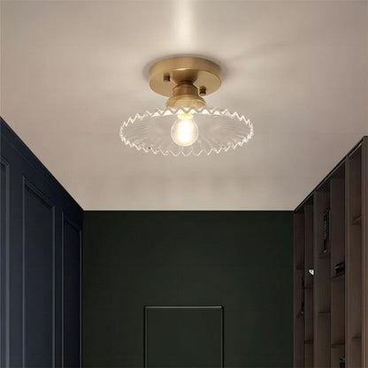 Vintage Plafondlamp van Ribbelglas-light decor-De Bazelaar