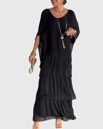 Virelia Sukienka Maxi Elegancka Długa Warstwowa - Pootivo