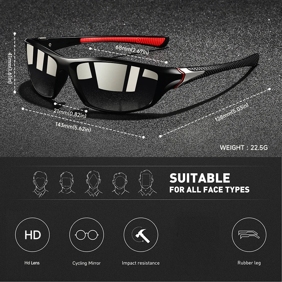 VISIONEDGE – Gepolariseerde Zonnebril met UV400 Bescherming & Rubber Grip