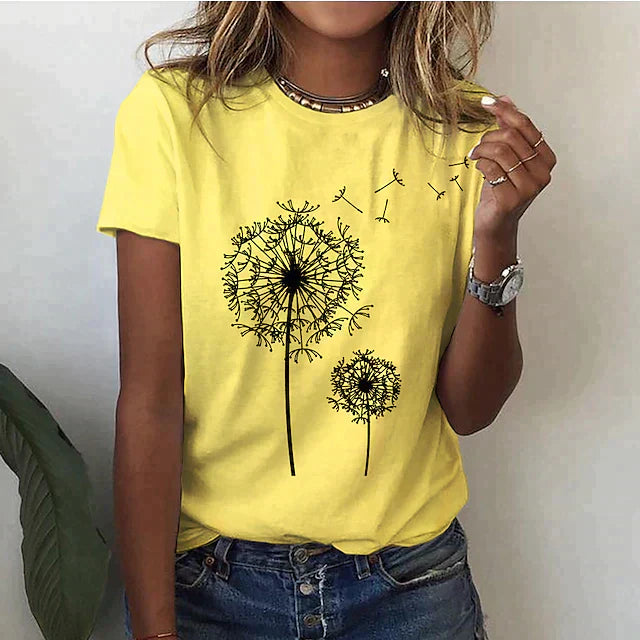 Camilla - Zomers T-shirt met ronde hals en korte mouwen dames