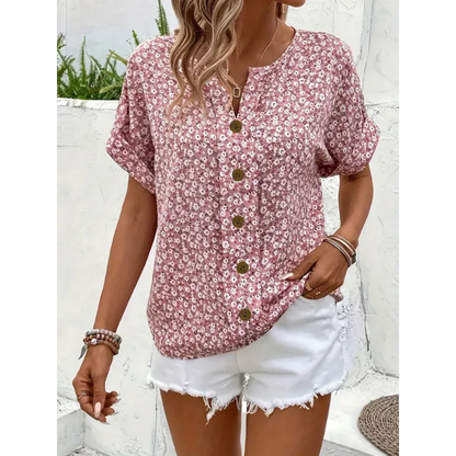 Walburga | Damen Bluse Mit Blumenmuster Für Sommer