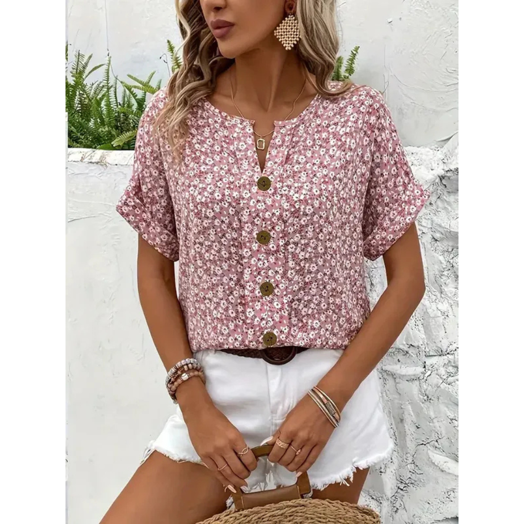 Walburga | Damen Bluse Mit Blumenmuster Für Sommer