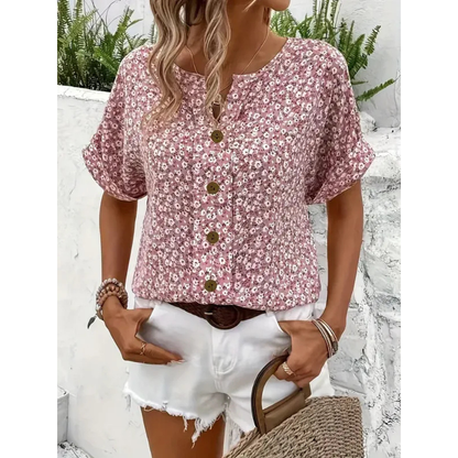 Walburga | Damen Bluse Mit Blumenmuster Für Sommer