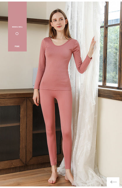 WARM THERMO UNDERGOING SET - SHAPING THERMAL CLOTHING FOR WOMEN-1 Set Silver-Nora Luxe