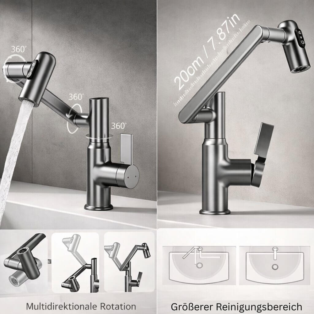 Wasserhahn für Küche & Badezimmer | Flexibler Küchenarmatur | Spültischarmatur | Aqualior