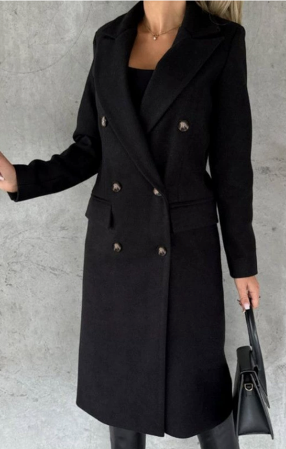 Elena Prestige | Longline Double-Breasted Coat – Lumina