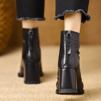 Ella - Mid Heel Zip Minimal Boots