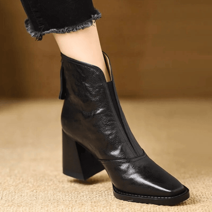 Ella - Mid Heel Zip Minimal Boots