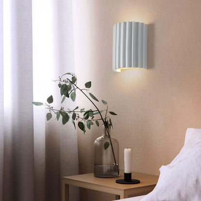 Modern Half-Round Resin Wall Lamp for Living Room | Up & Down Lighting | G9 Dual Light Fixture | Contemporary Indoor Wall Sconce
