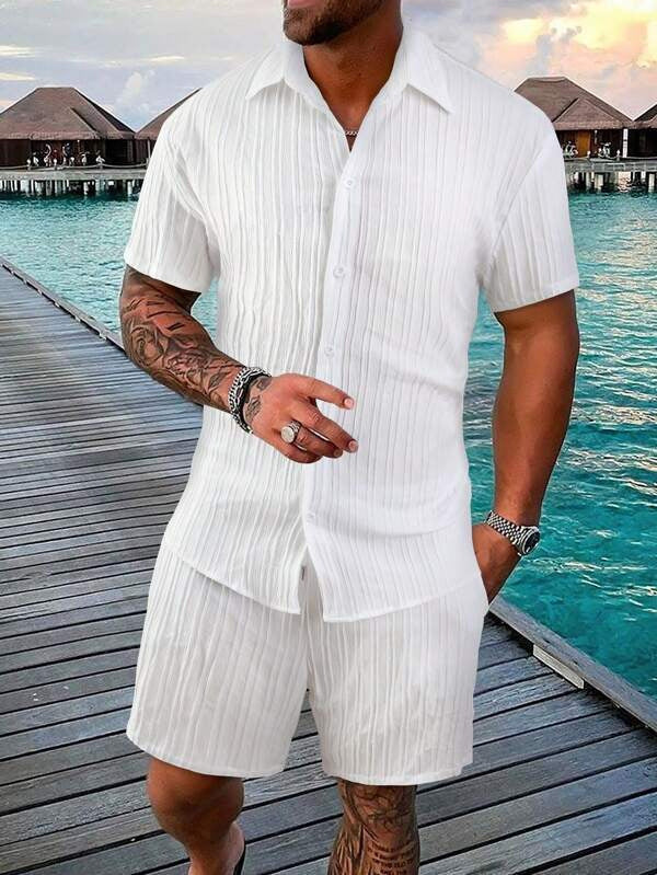 Jaxon – Ensemble homme chemise manches courtes avec col et boutons