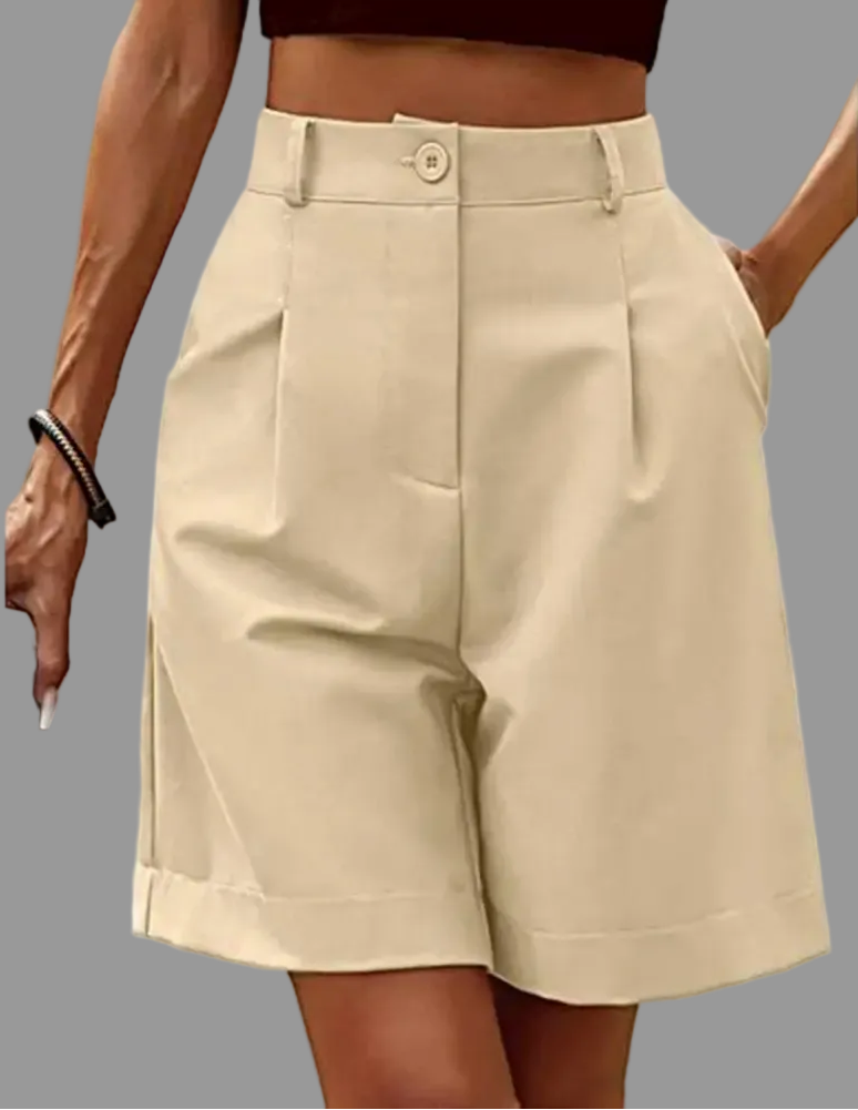 Short ample à taille haute et coupe ajustée pour femme