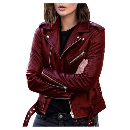 Damen Reißverschluss Jacke | Biker-Stil