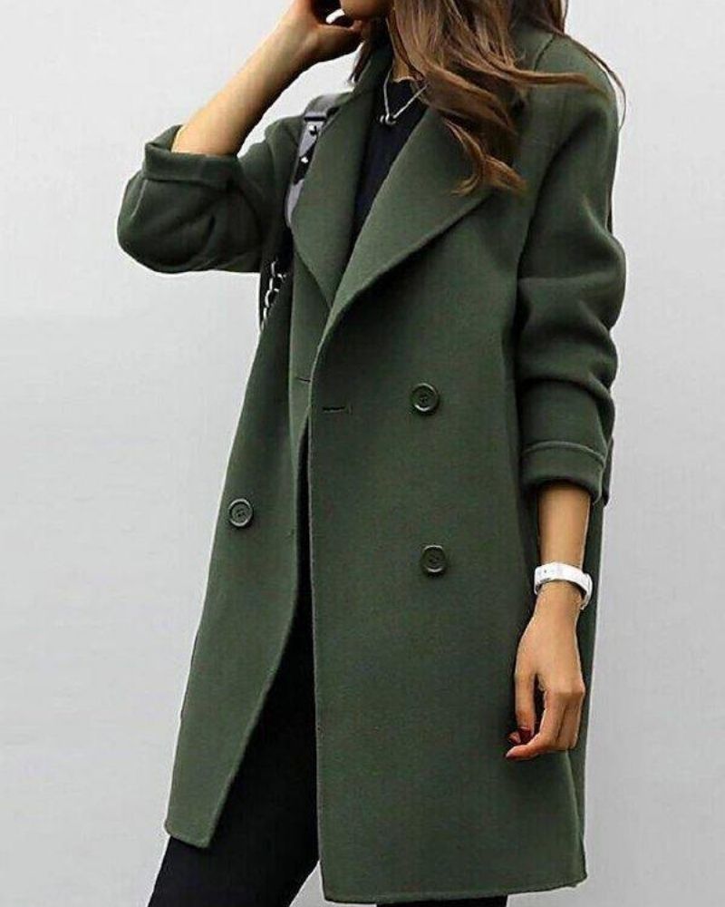 Winterjacke Damen – Doppelreihiger Trenchcoat mit strukturierter Passform