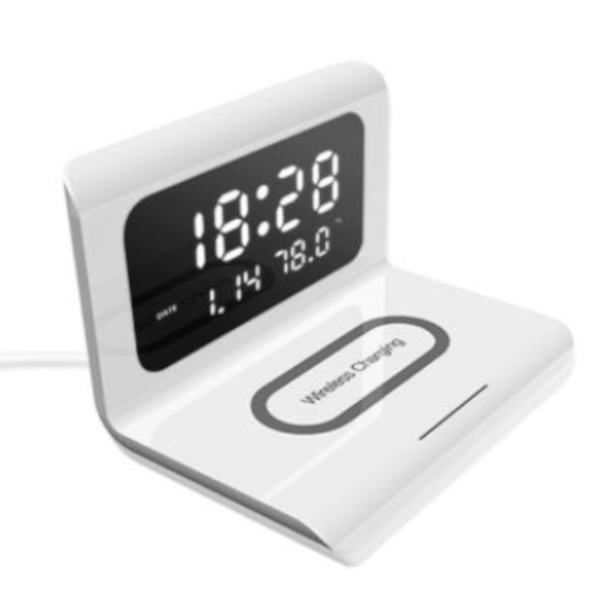 Wireless Phone Chargers Desktop Alarm Clock 3 In 1 For Iphone