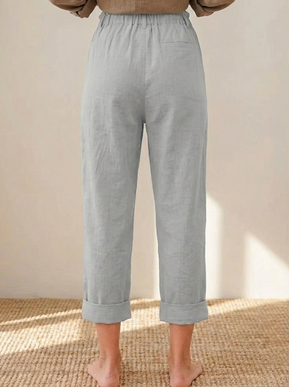Amalia - Damen Baumwolle Cropped Hose