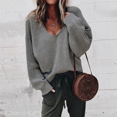 Valtrine – Women’s Oversized V Neck Knit Sweater