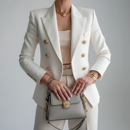 Image of Women's Double-Breasted Fitted Blazer