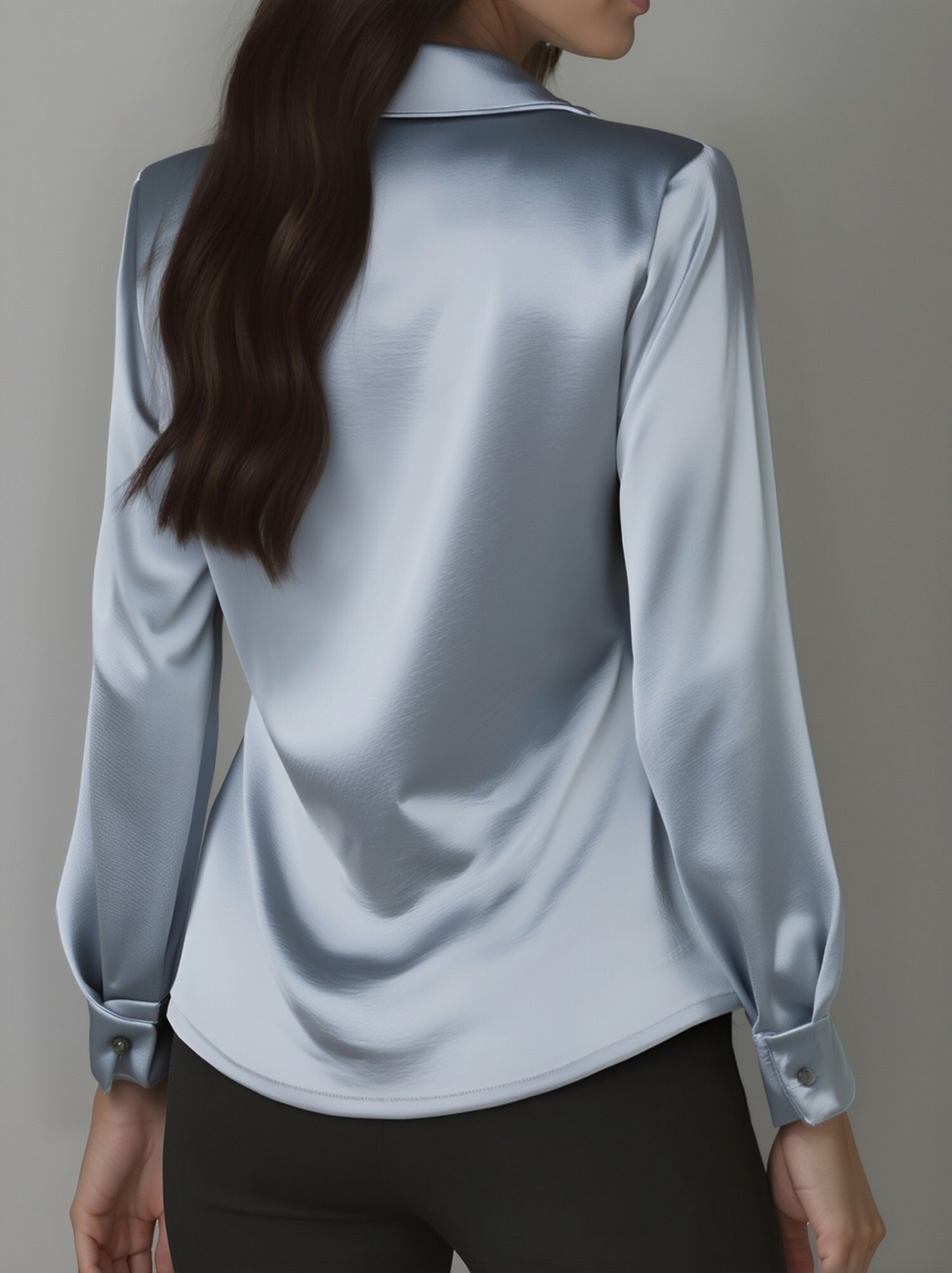 Image of Women's Draped Neck Long Sleeve Blouse