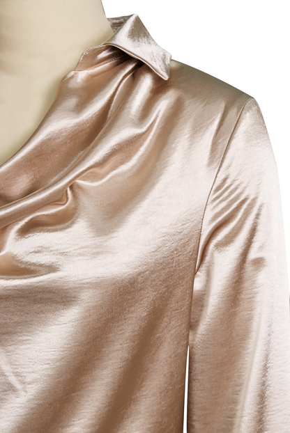Image of Women's Draped Neck Long Sleeve Blouse