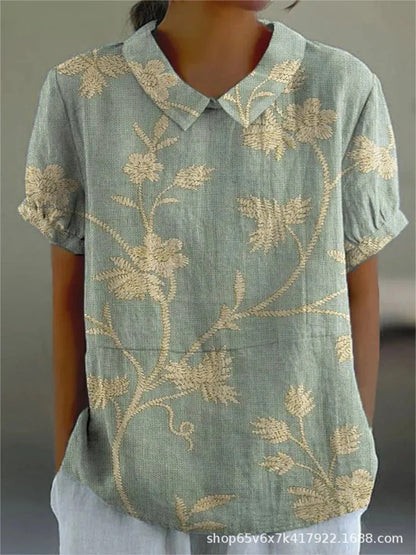 Image of Women's Floral Collared Blouse