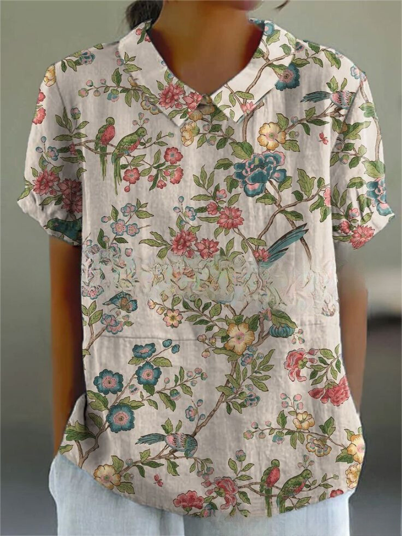 Image of Women's Floral Collared Blouse