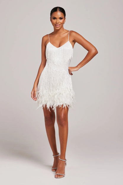 Image of Women's Fringe Spaghetti Strap Mini Dress