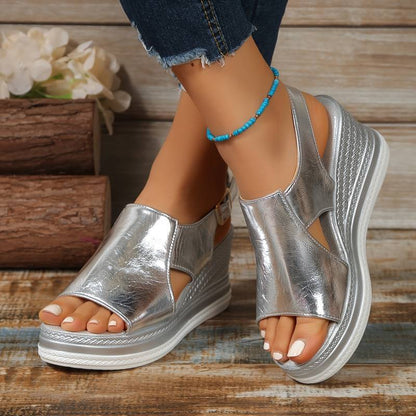Women’s Metallic Platform Orthopedic Sandals