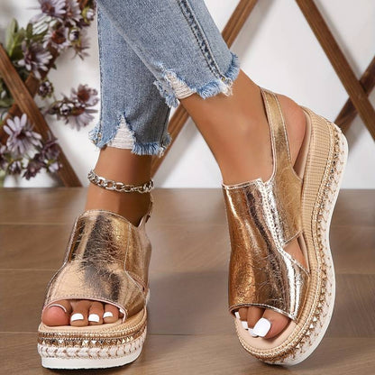 Women’s Metallic Platform Orthopedic Sandals