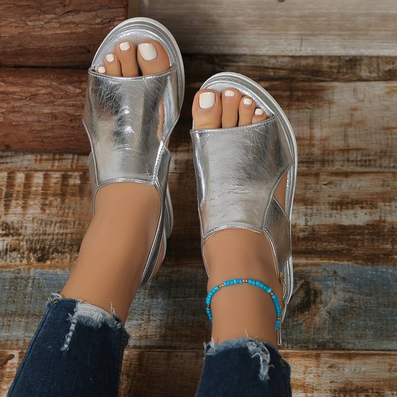 Women’s Metallic Platform Orthopedic Sandals