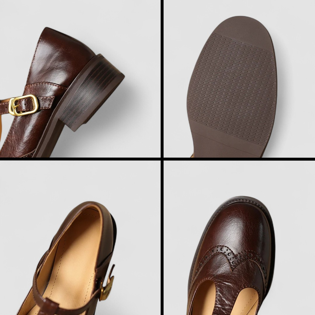 Image of Women's T-Strap Block Heel Mary Jane Shoes
