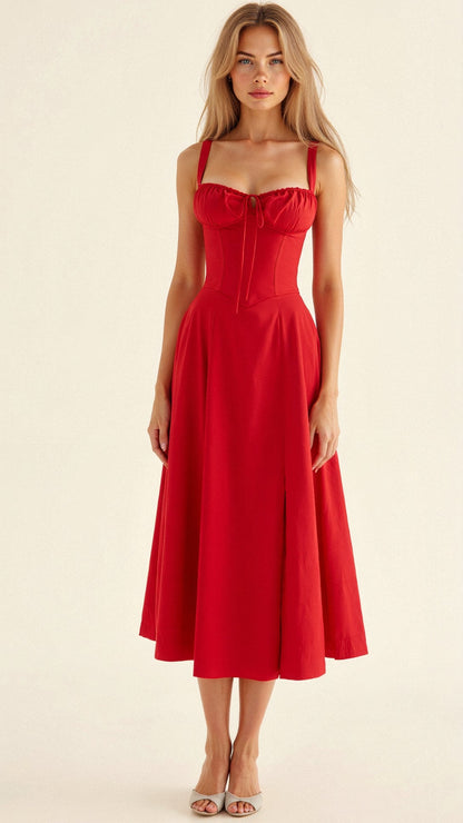 Women's Corset Midi Dress – Feminine Silhouette & Effortless Charm