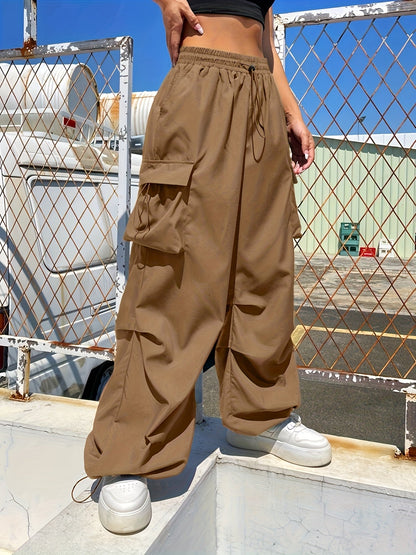 Kimberly | Women's Wide Leg Cargo Pocket Casual Pants