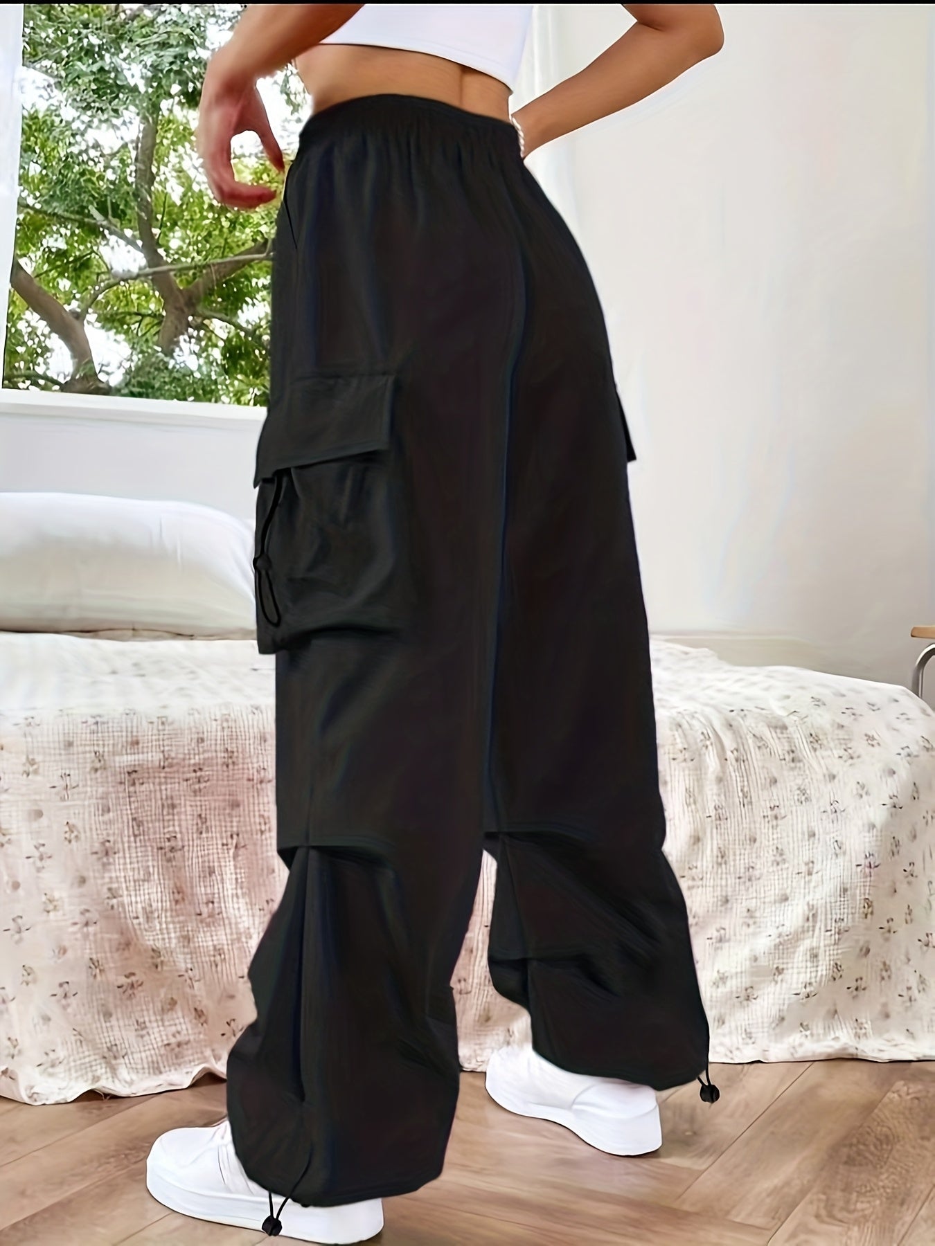 Kimberly | Women's Wide Leg Cargo Pocket Casual Pants